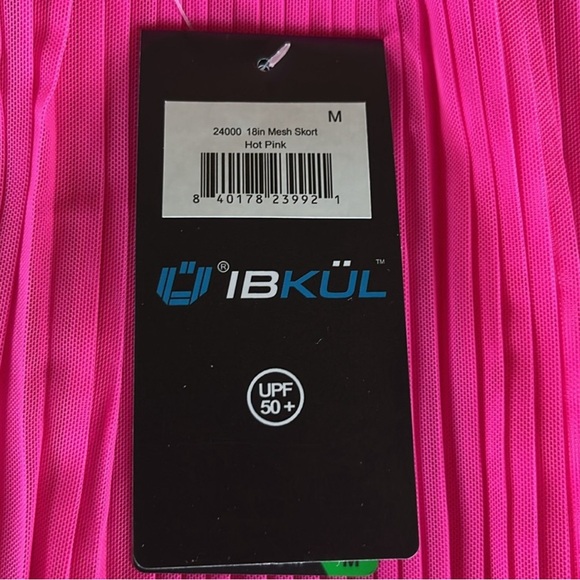 IBKUL Hot Pink Mesh Skirt Skort 18” size M - Picture 4 of 13